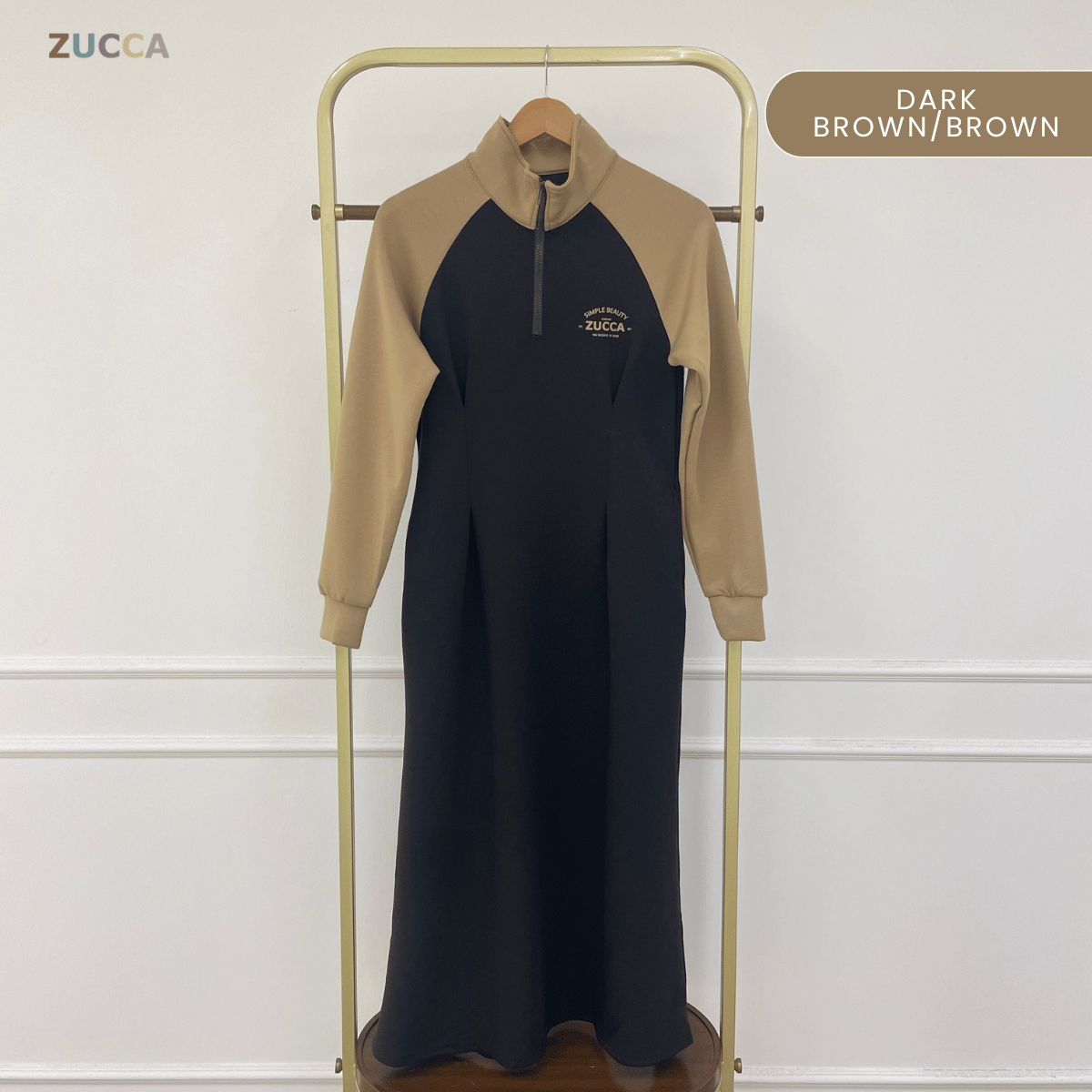 ZUCCA VIVI HALF ZIP LUXE MODEST DRESS ATHLEISURE - MA177