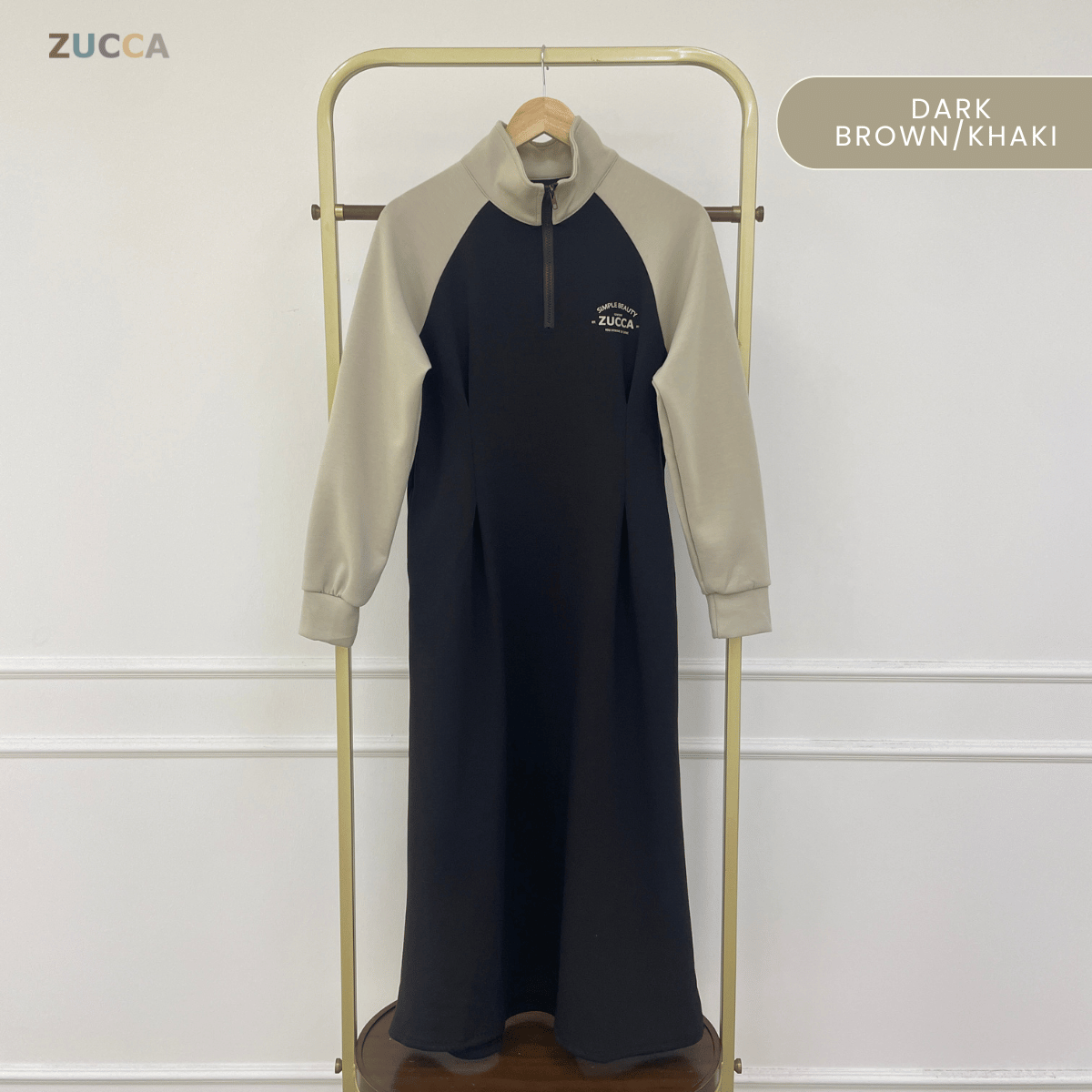 ZUCCA VIVI HALF ZIP LUXE MODEST DRESS ATHLEISURE - MA177