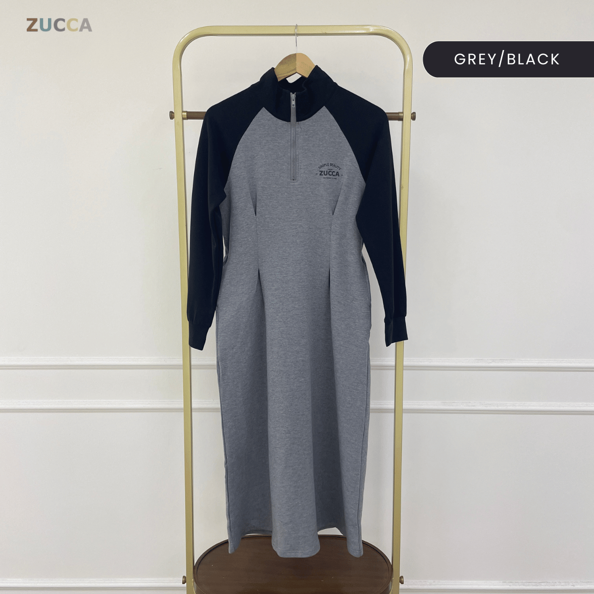 ZUCCA VIVI HALF ZIP LUXE MODEST DRESS ATHLEISURE - MA177