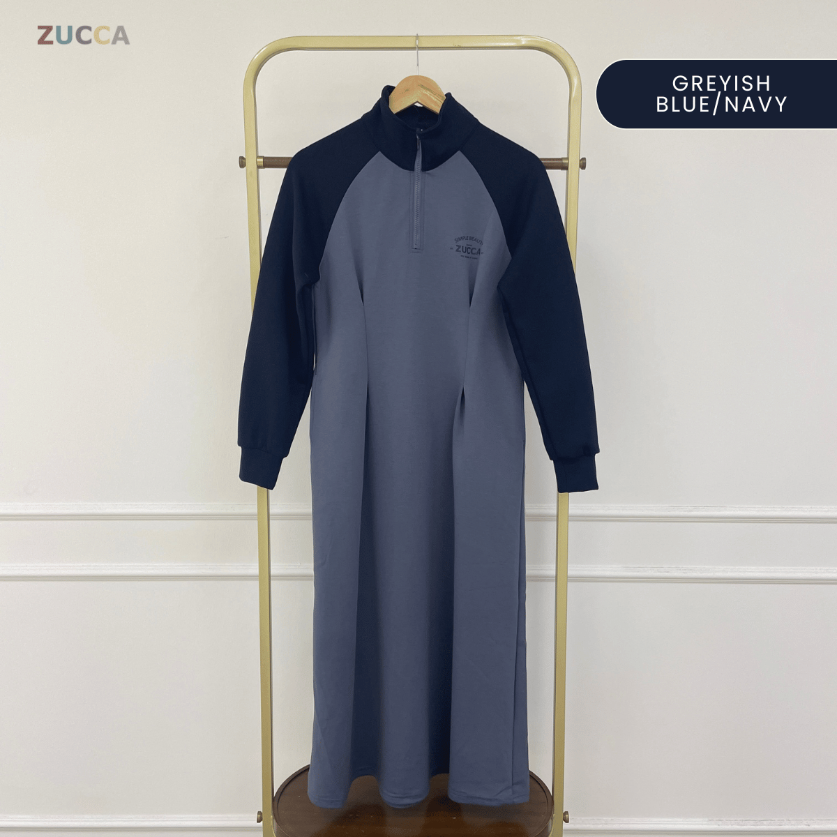 ZUCCA VIVI HALF ZIP LUXE MODEST DRESS ATHLEISURE - MA177