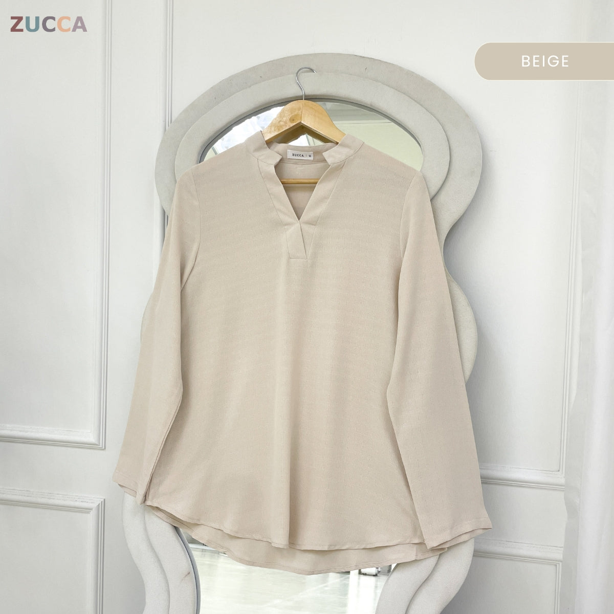 ZUCCA AZIANA KASUAL WOMEN PLAIN BLOUSE LONG SLEEVE - MA180