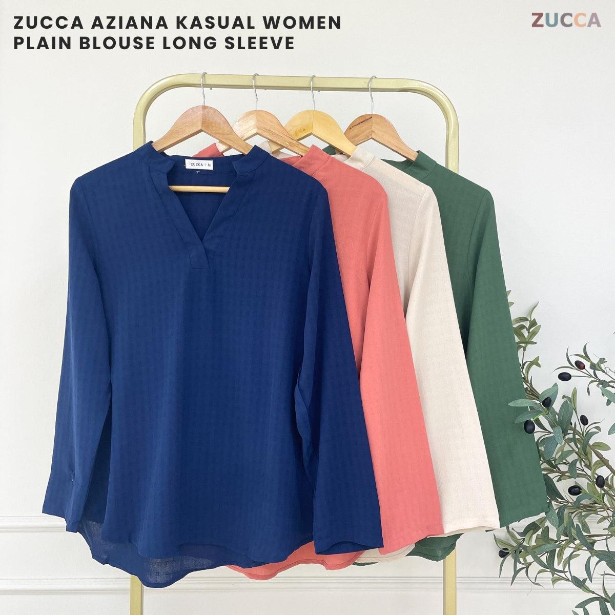 ZUCCA AZIANA KASUAL WOMEN PLAIN BLOUSE LONG SLEEVE - MA180