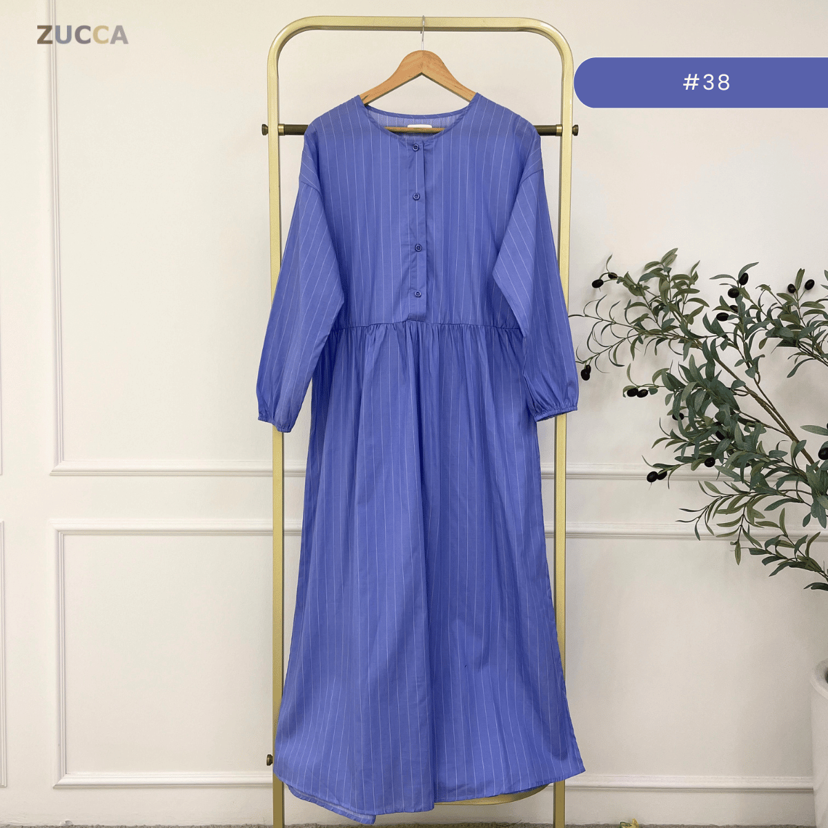 ZUCCA EMILIA SOFT STRIPE MODEST MAXI DRESS-MA181