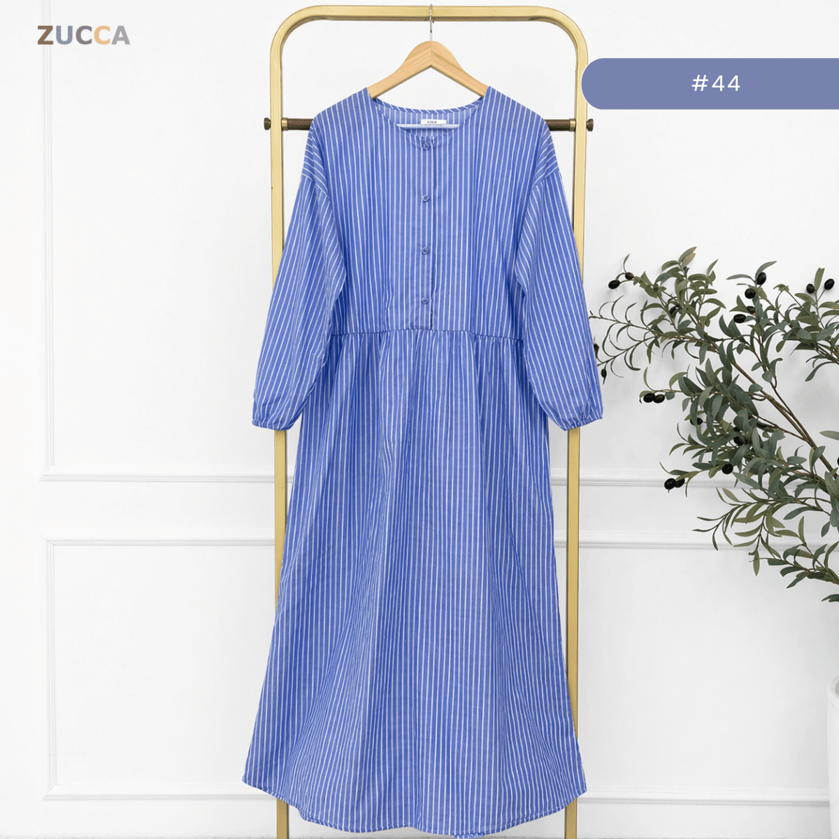 ZUCCA EMILIA SOFT STRIPE MODEST MAXI DRESS-MA181
