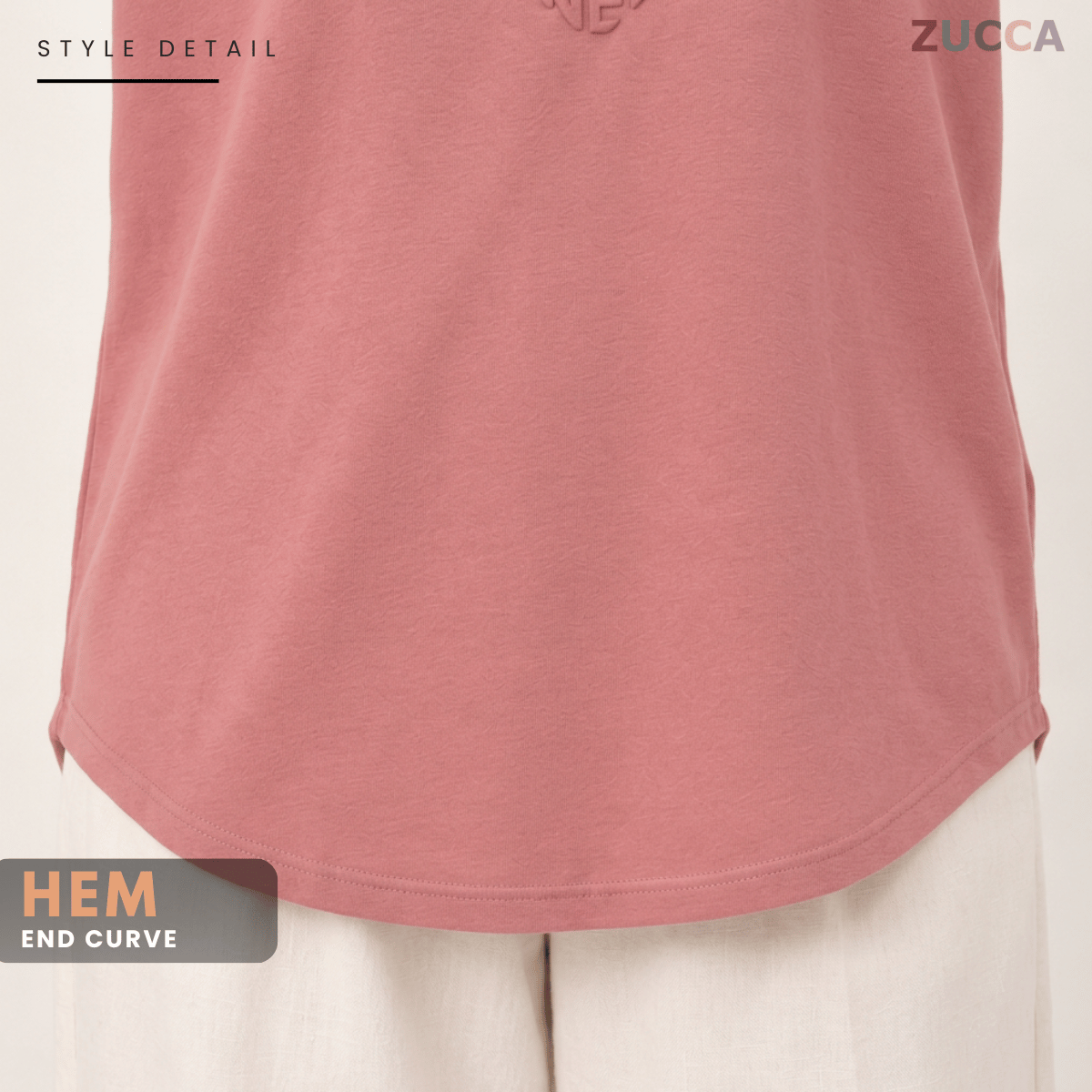 ZUCCA MALIA MINIMAL HEART SHAPE EMBOSSED MODEST TOP - MA183