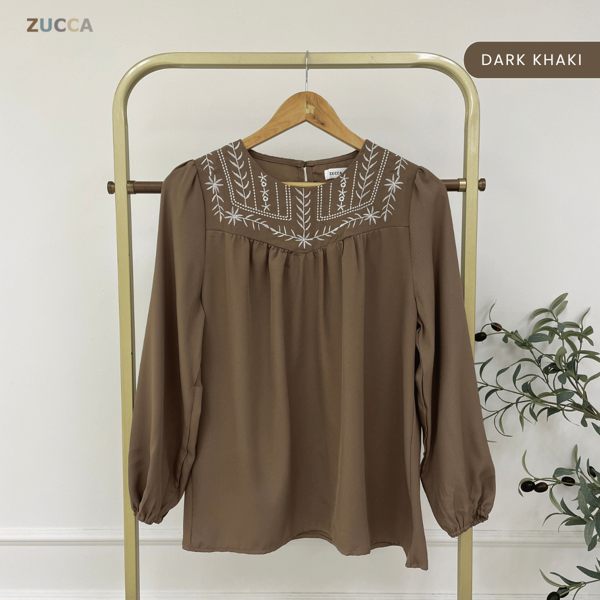 ZUCCA MARLA EMBROIDERED MODEST BLOUSE TOP LOOSE - MA185