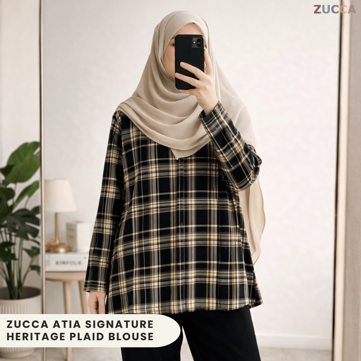 ZUCCA ATIA SIGNATURE HERITAGE PLAID BLOUSE - MA186 (B14194)