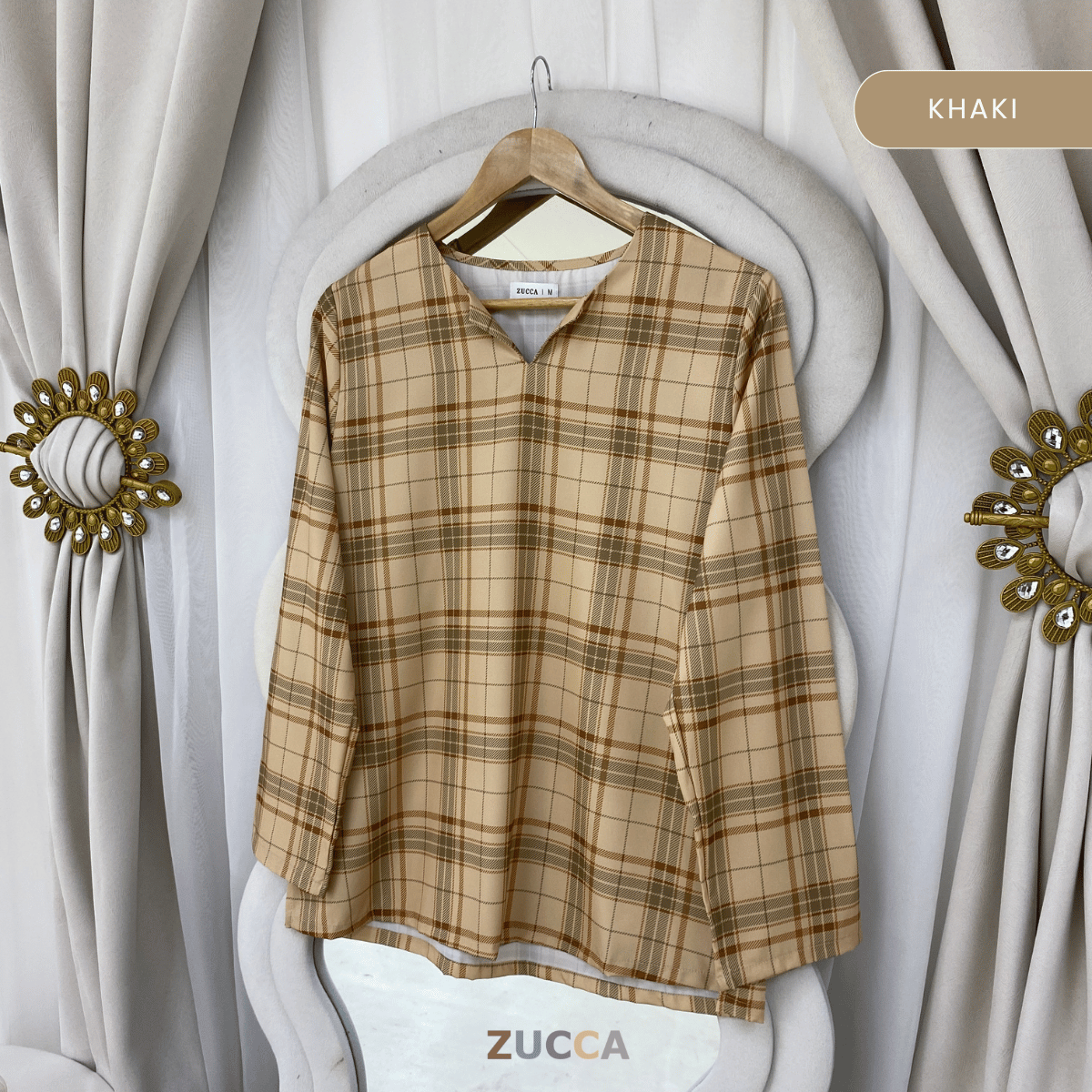 ZUCCA ATIA SIGNATURE HERITAGE PLAID BLOUSE - MA186 (B14194)