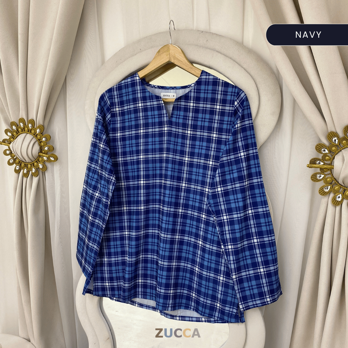 ZUCCA ATIA SIGNATURE HERITAGE PLAID BLOUSE - MA186 (B14194)