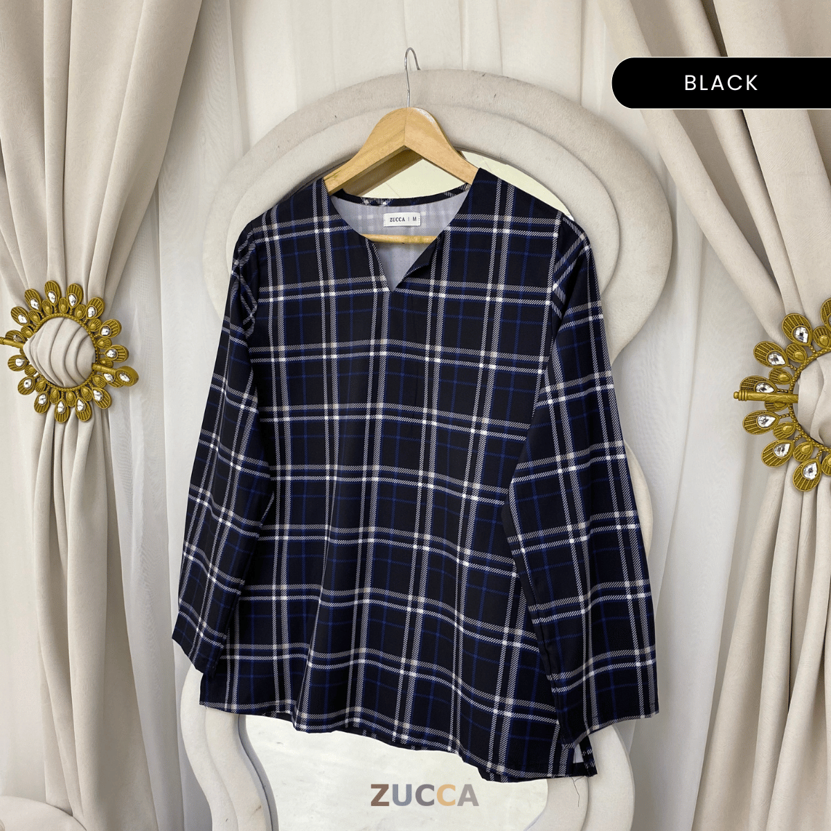 ZUCCA ATIA SIGNATURE HERITAGE PLAID BLOUSE - MA186 (B14194)