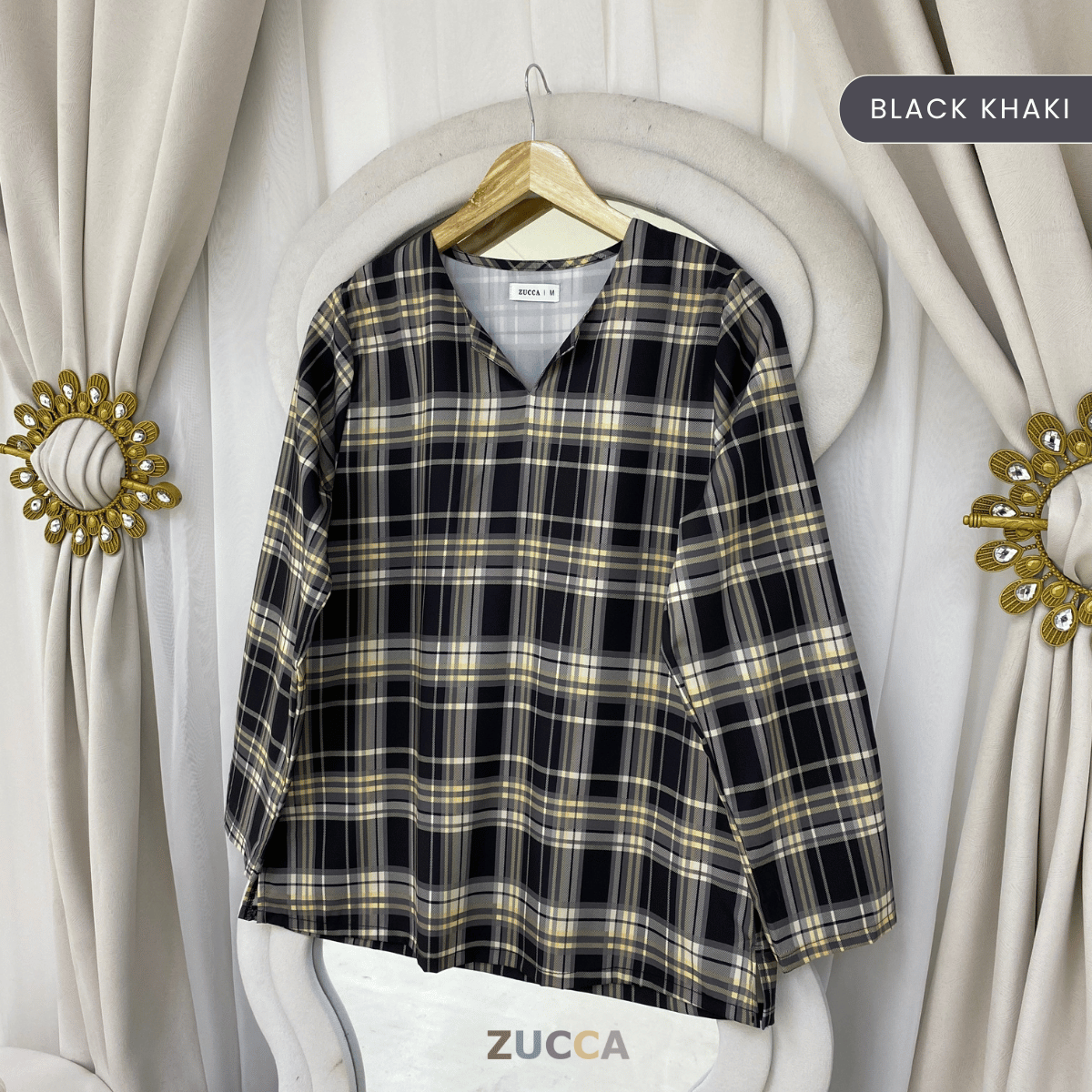 ZUCCA ATIA SIGNATURE HERITAGE PLAID BLOUSE - MA186 (B14194)