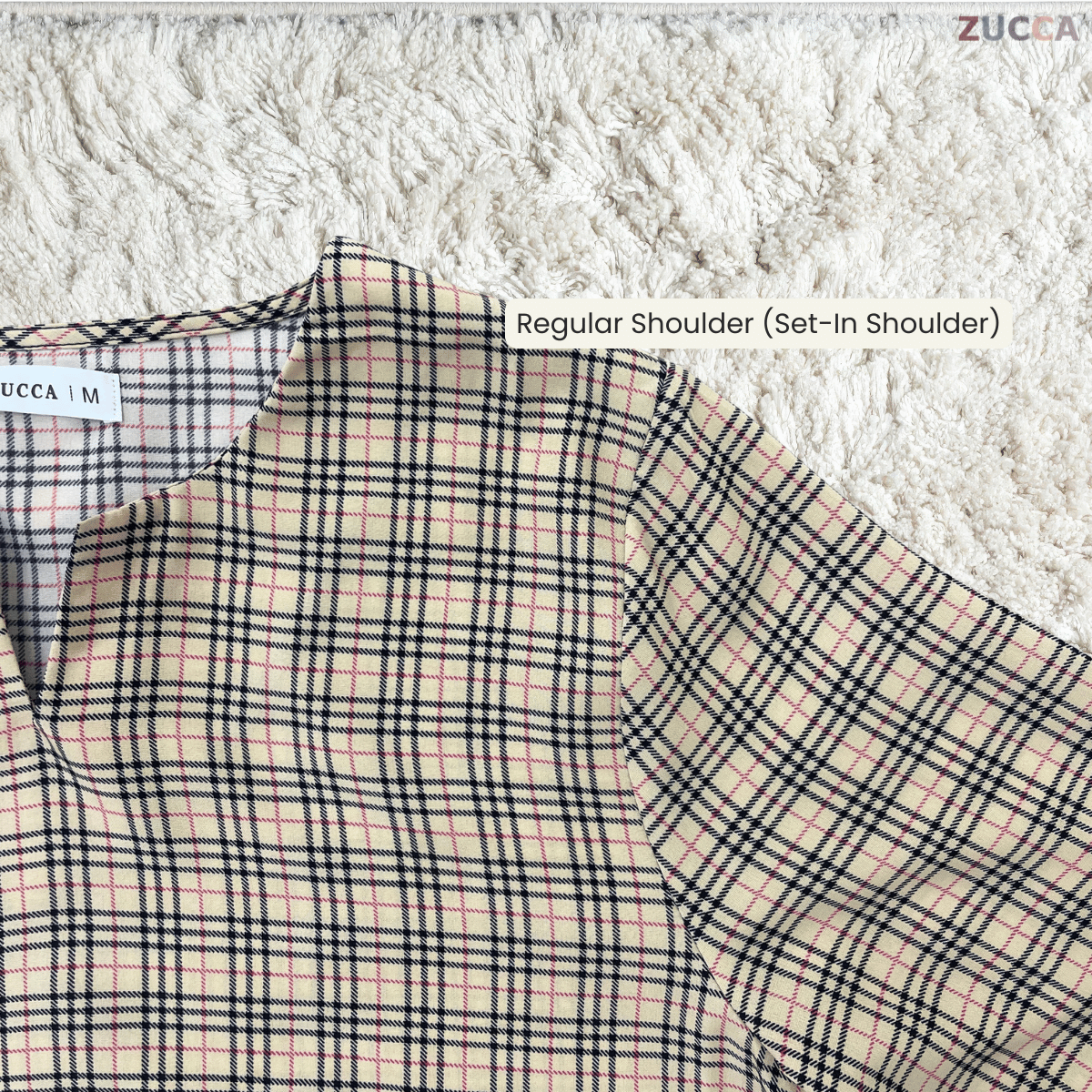 ZUCCA SUZIE CLASSIC HERITAGE PLAID MODEST TOP - MA187