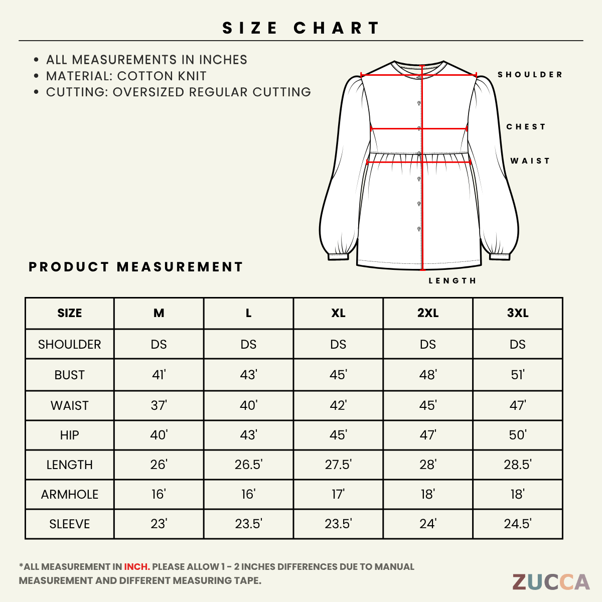 ZUCCA NATASHA MINIMAL FLORAL GRAPHIC MODEST LONG SLEEVE TOP - MA188