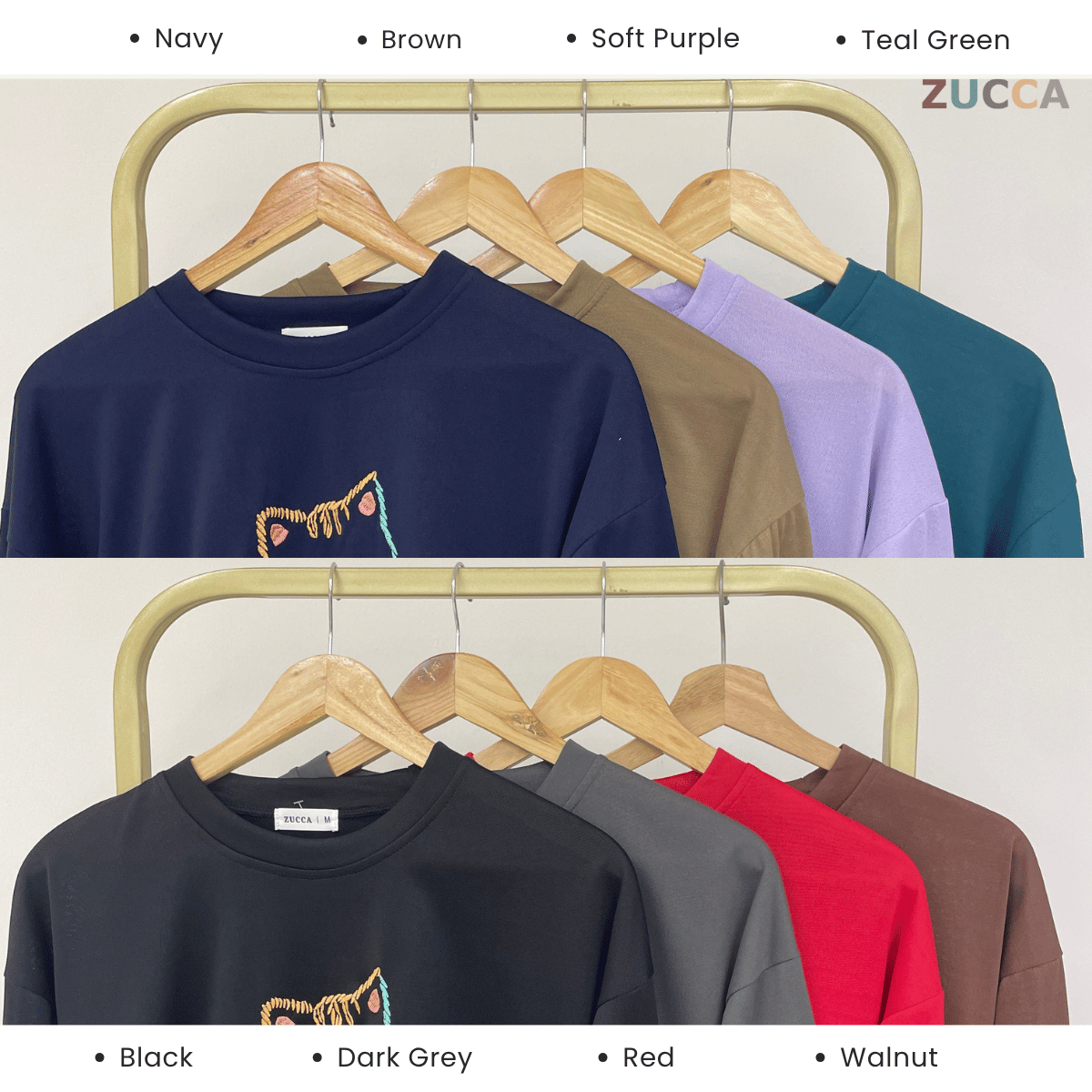 ZUCCA FIORA EMBROIDERED CAT MODEST LONG SLEEVE TOP - MA189