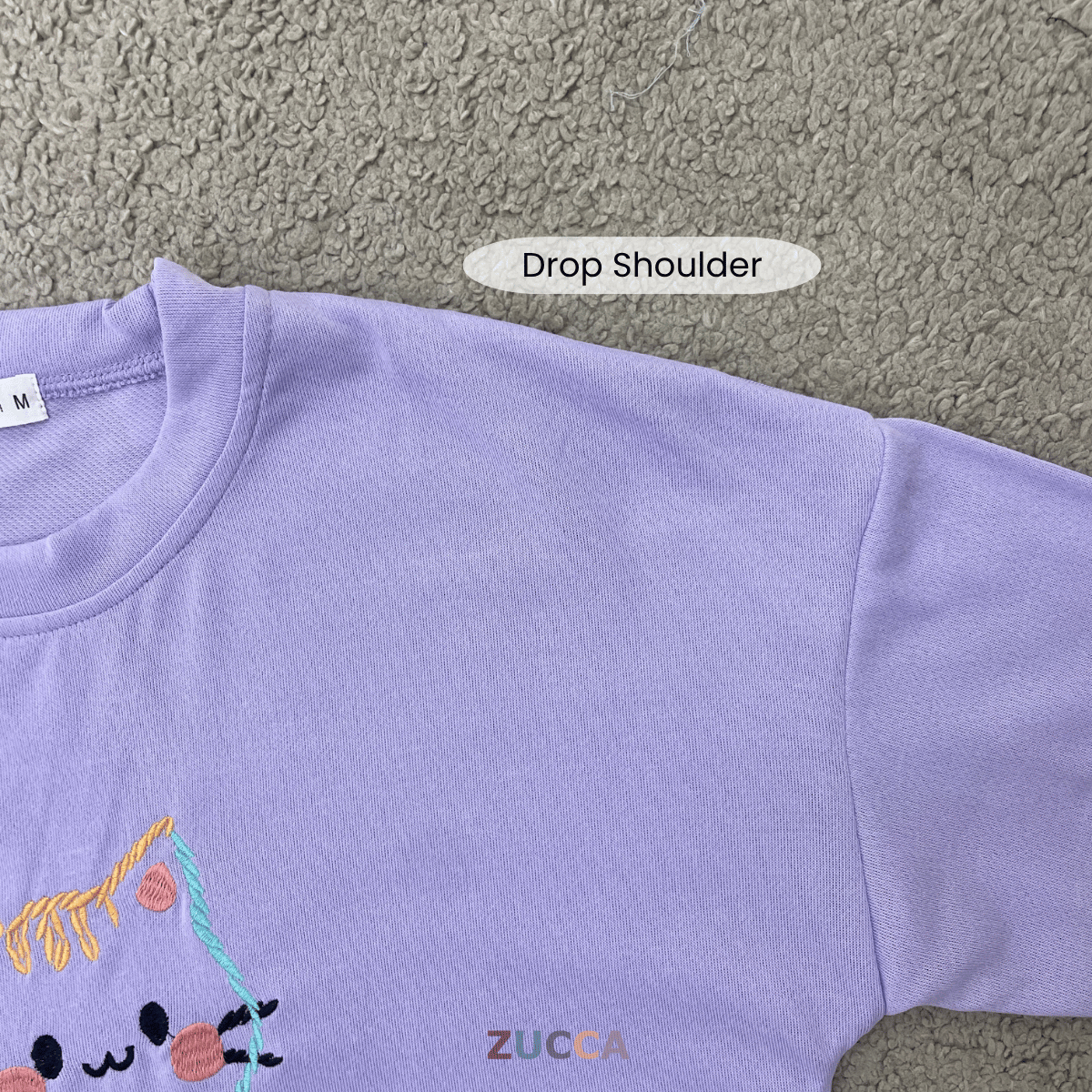 ZUCCA FIORA EMBROIDERED CAT MODEST LONG SLEEVE TOP - MA189