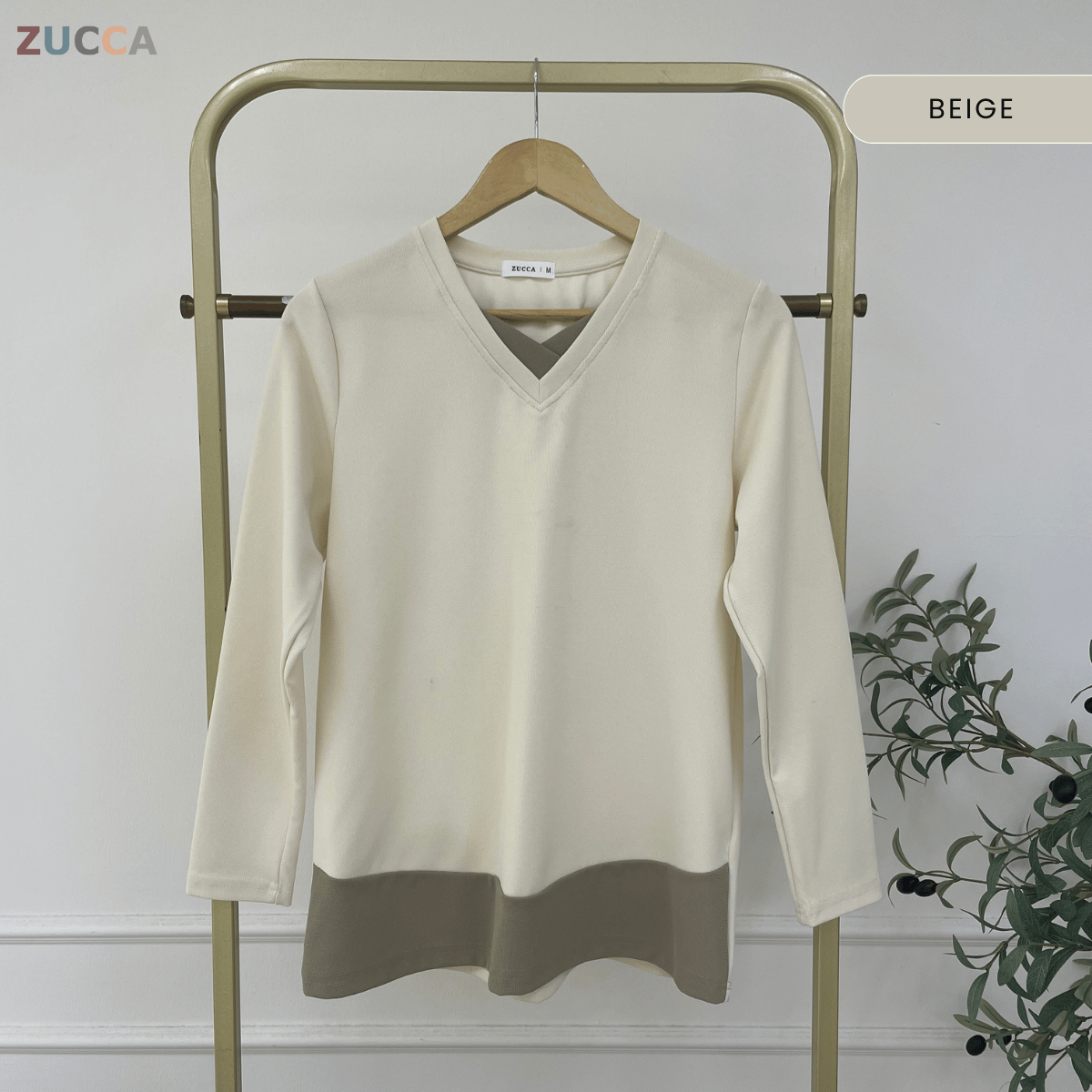 ZUCCA SYIFA MODERN LAYERED V-NECK MODEST TOP - MA191