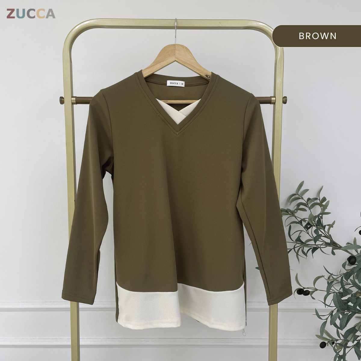 ZUCCA SYIFA MODERN LAYERED V-NECK MODEST TOP - MA191