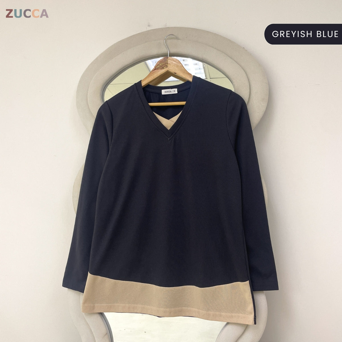 ZUCCA SYIFA MODERN LAYERED V-NECK MODEST TOP - MA191