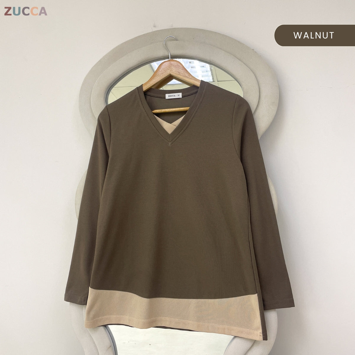 ZUCCA SYIFA MODERN LAYERED V-NECK MODEST TOP - MA191