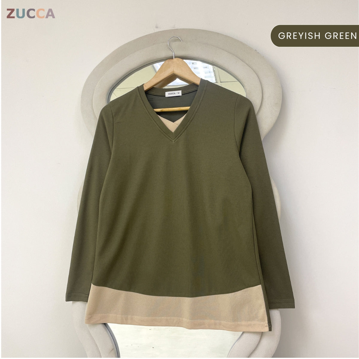 ZUCCA SYIFA MODERN LAYERED V-NECK MODEST TOP - MA191