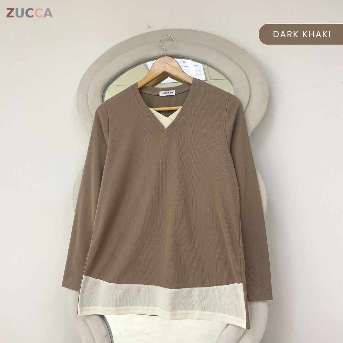 ZUCCA SYIFA MODERN LAYERED V-NECK MODEST TOP - MA191