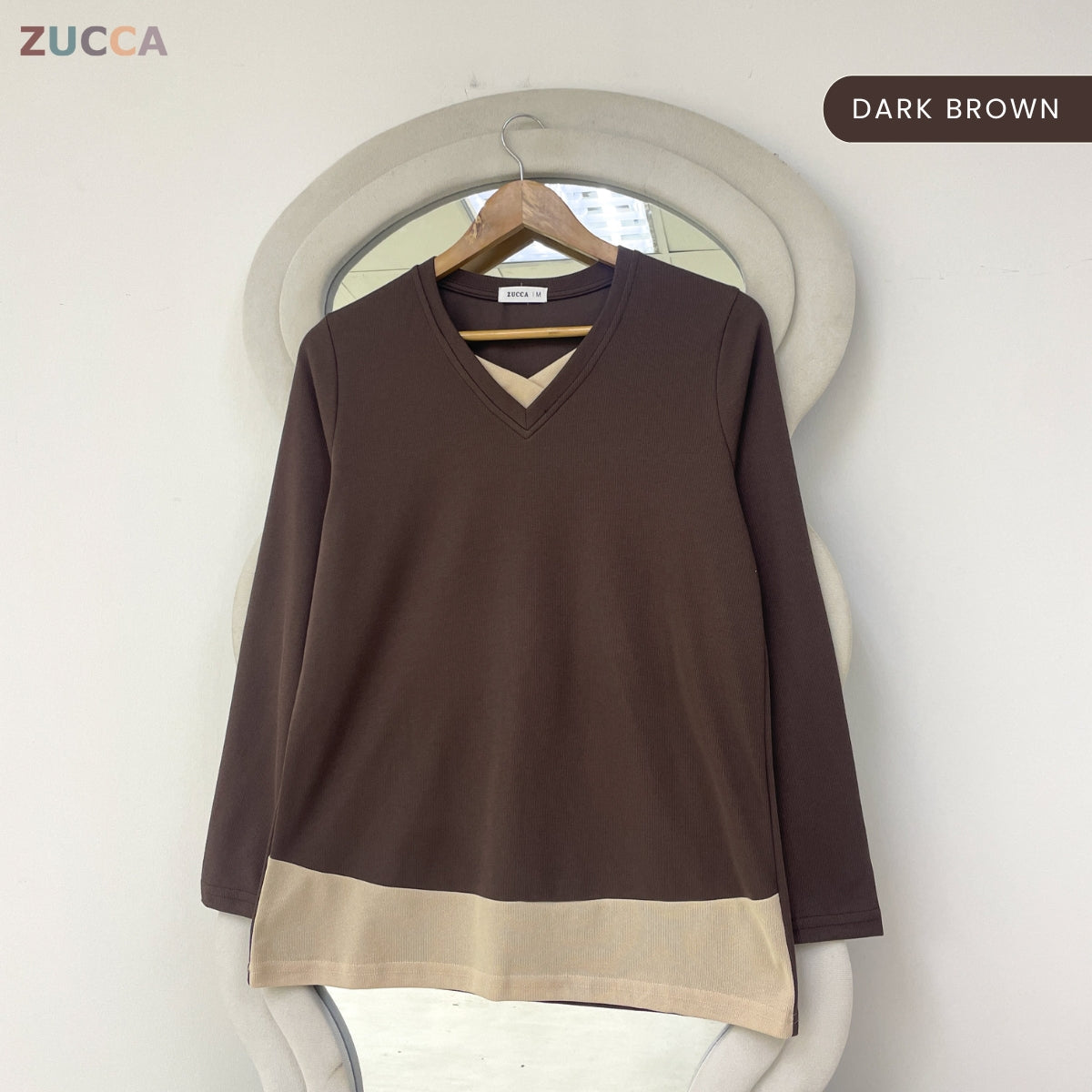 ZUCCA SYIFA MODERN LAYERED V-NECK MODEST TOP - MA191