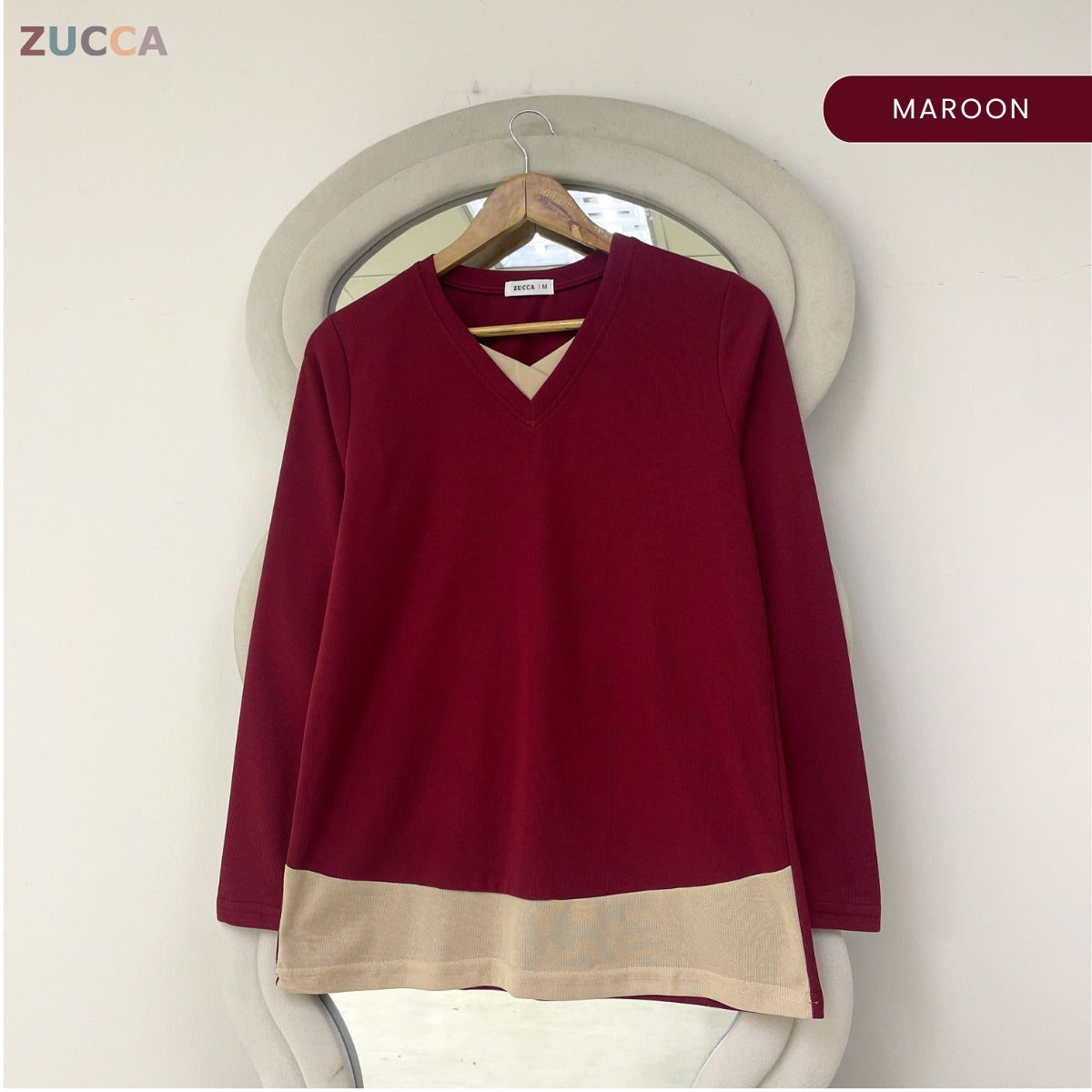 ZUCCA SYIFA MODERN LAYERED V-NECK MODEST TOP - MA191