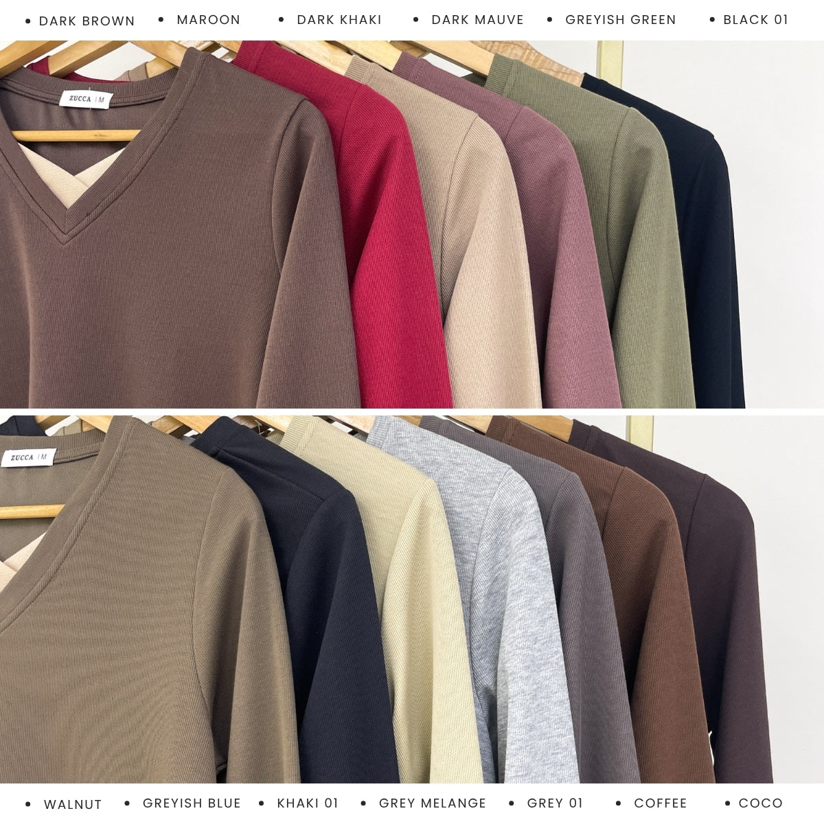 ZUCCA SYIFA MODERN LAYERED V-NECK MODEST TOP - MA191