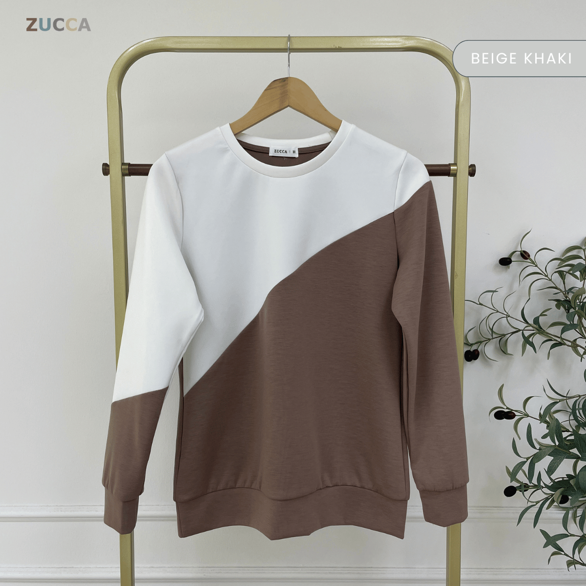 ZUCCA FELICE DUAL TONE PANEL LONG SLEEVE TOP - MA194
