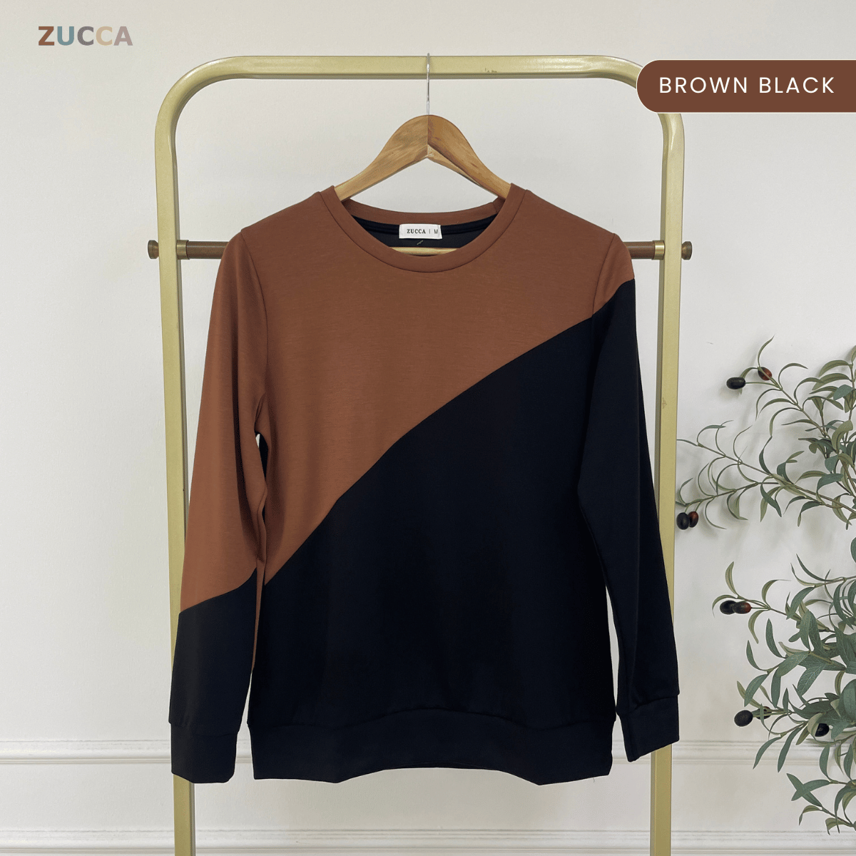 ZUCCA FELICE DUAL TONE PANEL LONG SLEEVE TOP - MA194