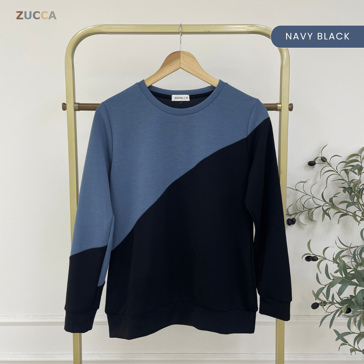 ZUCCA FELICE DUAL TONE PANEL LONG SLEEVE TOP - MA194