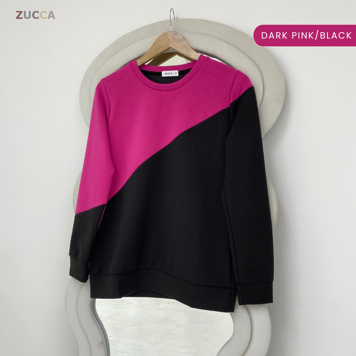 ZUCCA FELICE DUAL TONE PANEL LONG SLEEVE TOP - MA194