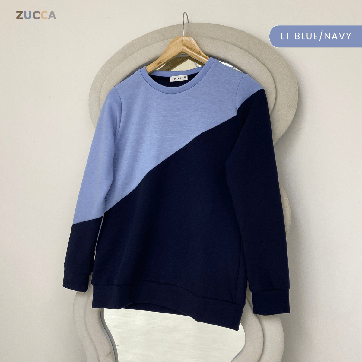 ZUCCA FELICE DUAL TONE PANEL LONG SLEEVE TOP - MA194