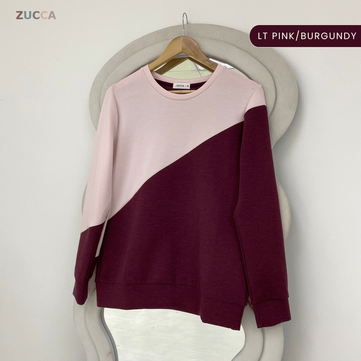 ZUCCA FELICE DUAL TONE PANEL LONG SLEEVE TOP - MA194