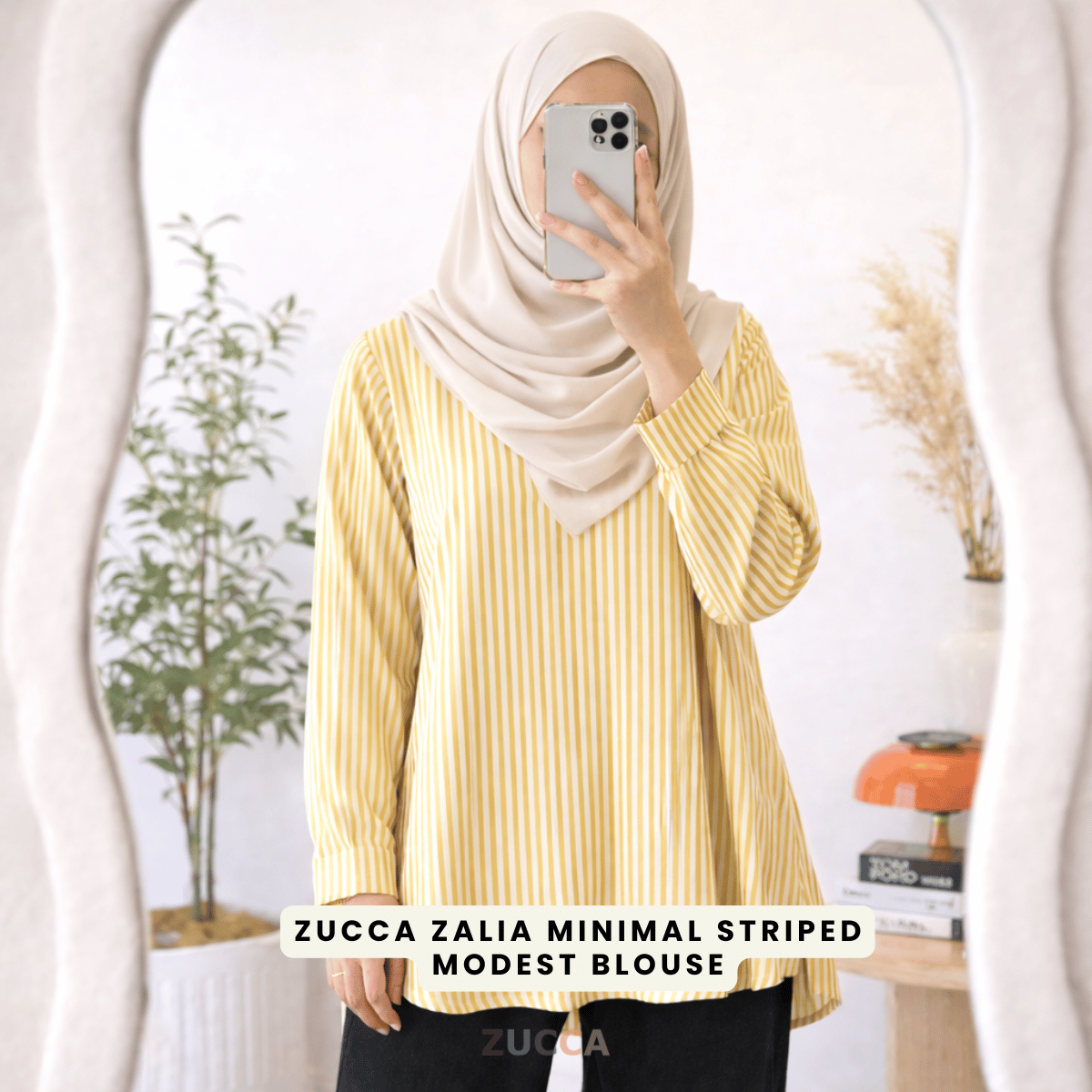 ZUCCA ZALIA MINIMAL STRIPED MODEST BLOUSE-MA195