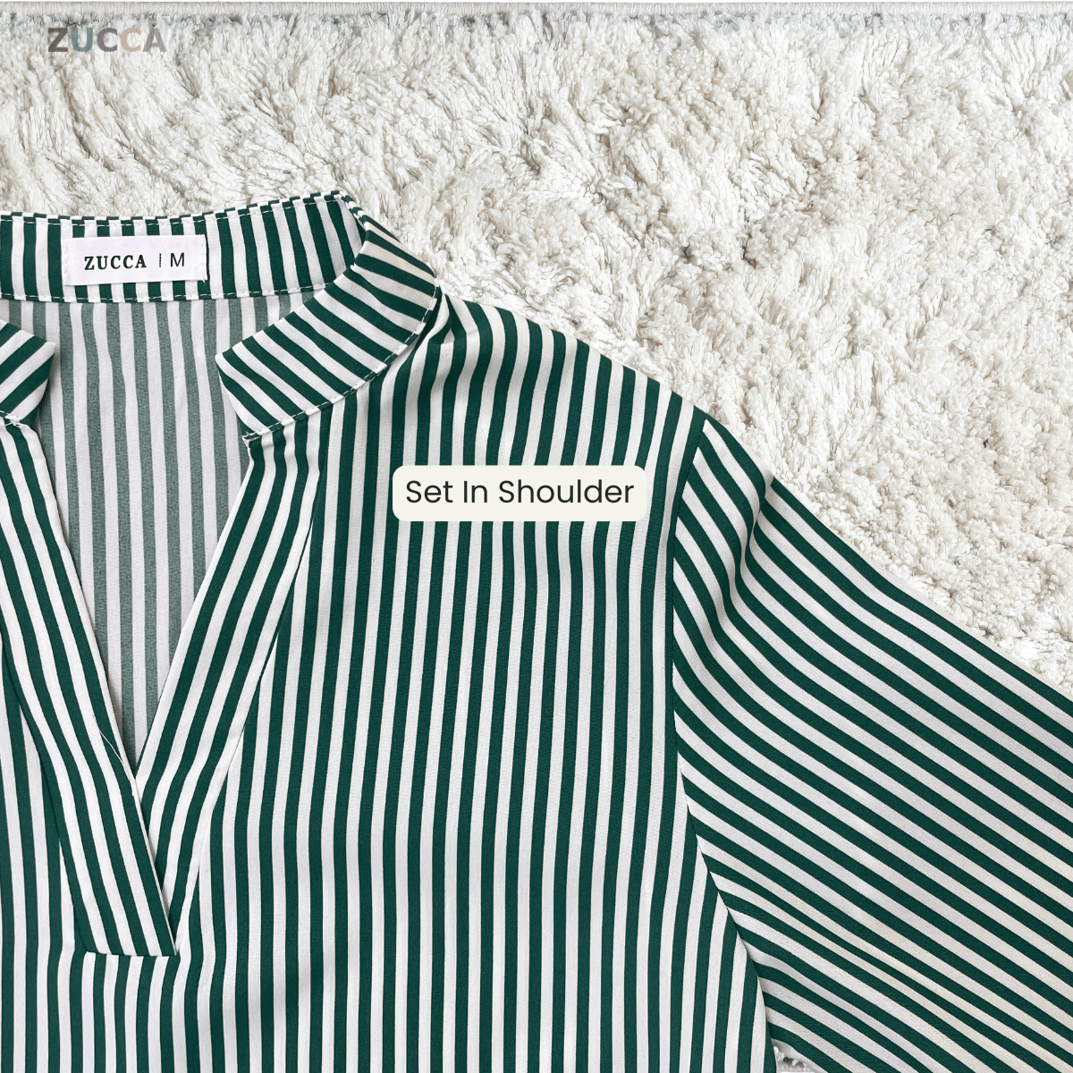 ZUCCA ZALIA MINIMAL STRIPED MODEST BLOUSE-MA195