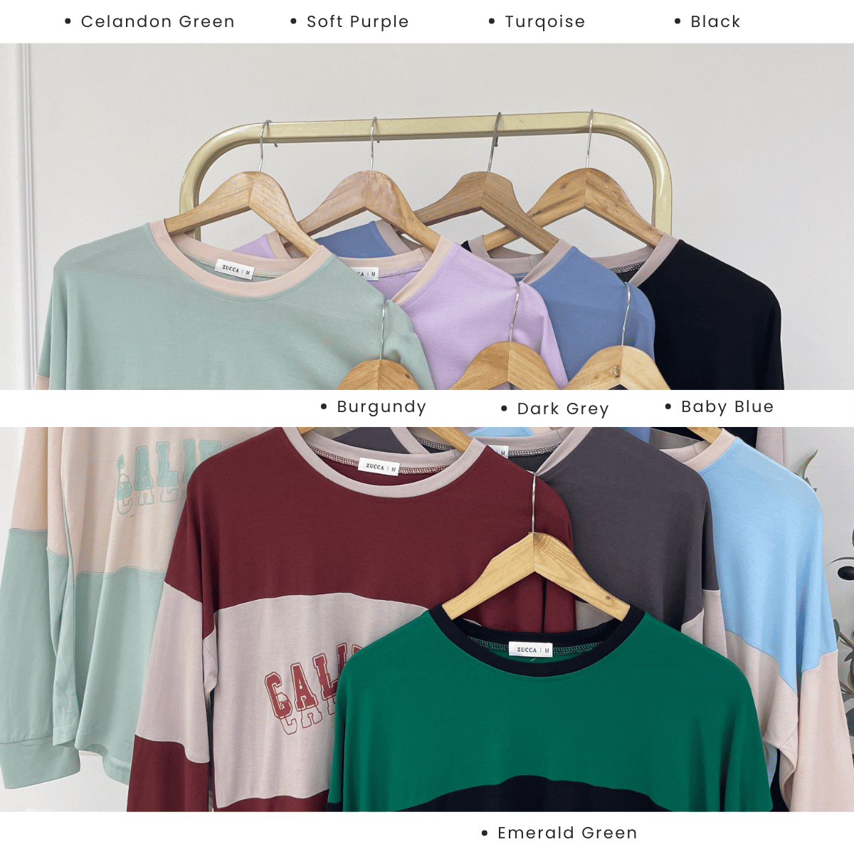 ZUCCA HADA RETRO SPORT LONG SLEEVE COLORBLOCK TOP - MA196
