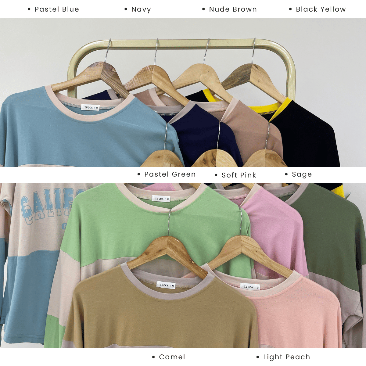 ZUCCA HADA RETRO SPORT LONG SLEEVE COLORBLOCK TOP - MA196