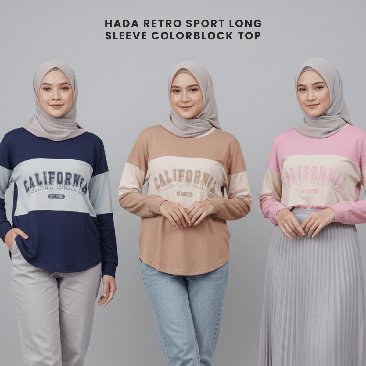 ZUCCA HADA RETRO SPORT LONG SLEEVE COLORBLOCK TOP - MA196