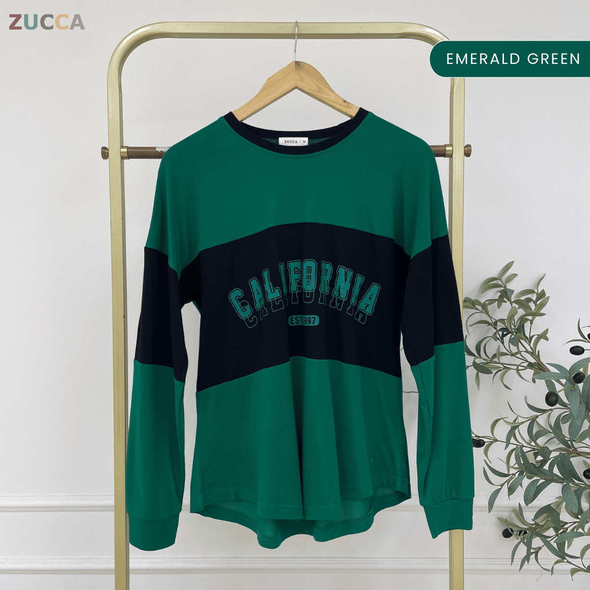 ZUCCA HADA RETRO SPORT LONG SLEEVE COLORBLOCK TOP - MA196