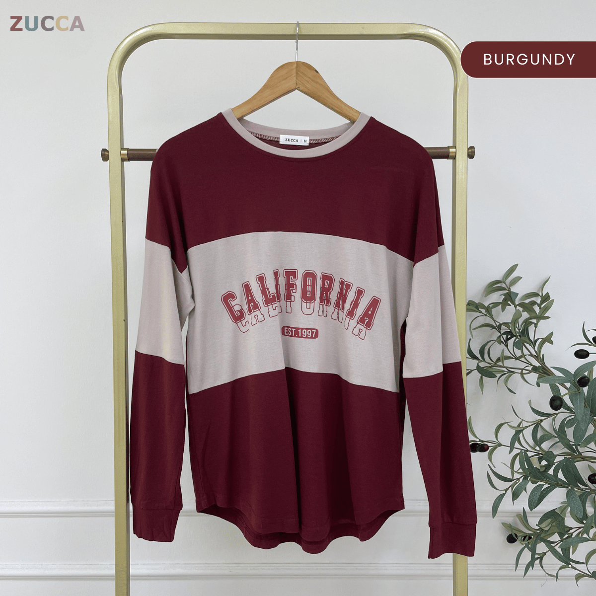 ZUCCA HADA RETRO SPORT LONG SLEEVE COLORBLOCK TOP - MA196