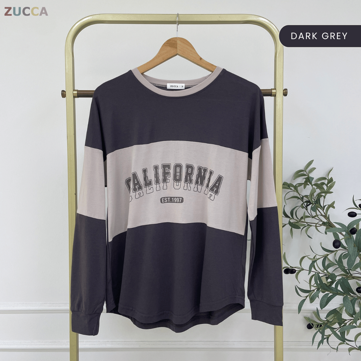 ZUCCA HADA RETRO SPORT LONG SLEEVE COLORBLOCK TOP - MA196