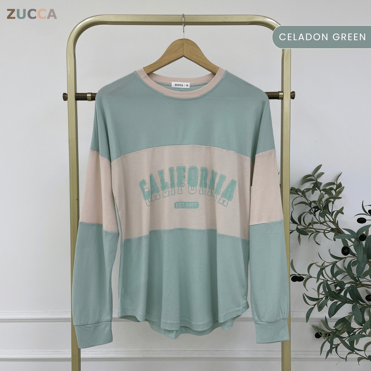 ZUCCA HADA RETRO SPORT LONG SLEEVE COLORBLOCK TOP - MA196