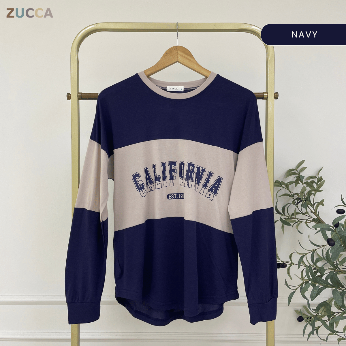 ZUCCA HADA RETRO SPORT LONG SLEEVE COLORBLOCK TOP - MA196