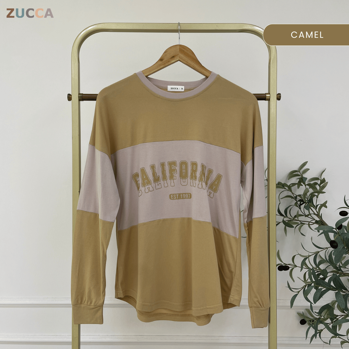 ZUCCA HADA RETRO SPORT LONG SLEEVE COLORBLOCK TOP - MA196