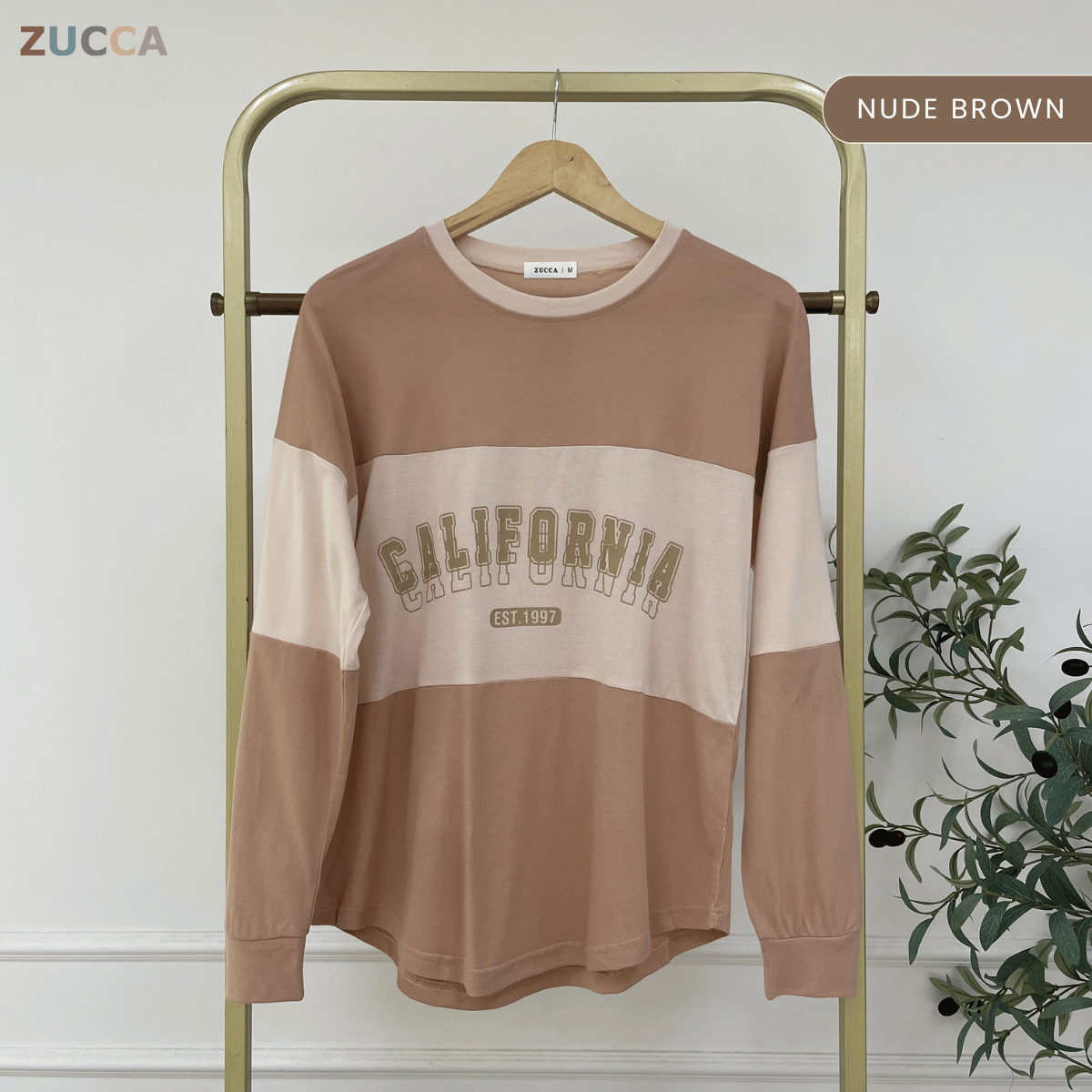ZUCCA HADA RETRO SPORT LONG SLEEVE COLORBLOCK TOP - MA196