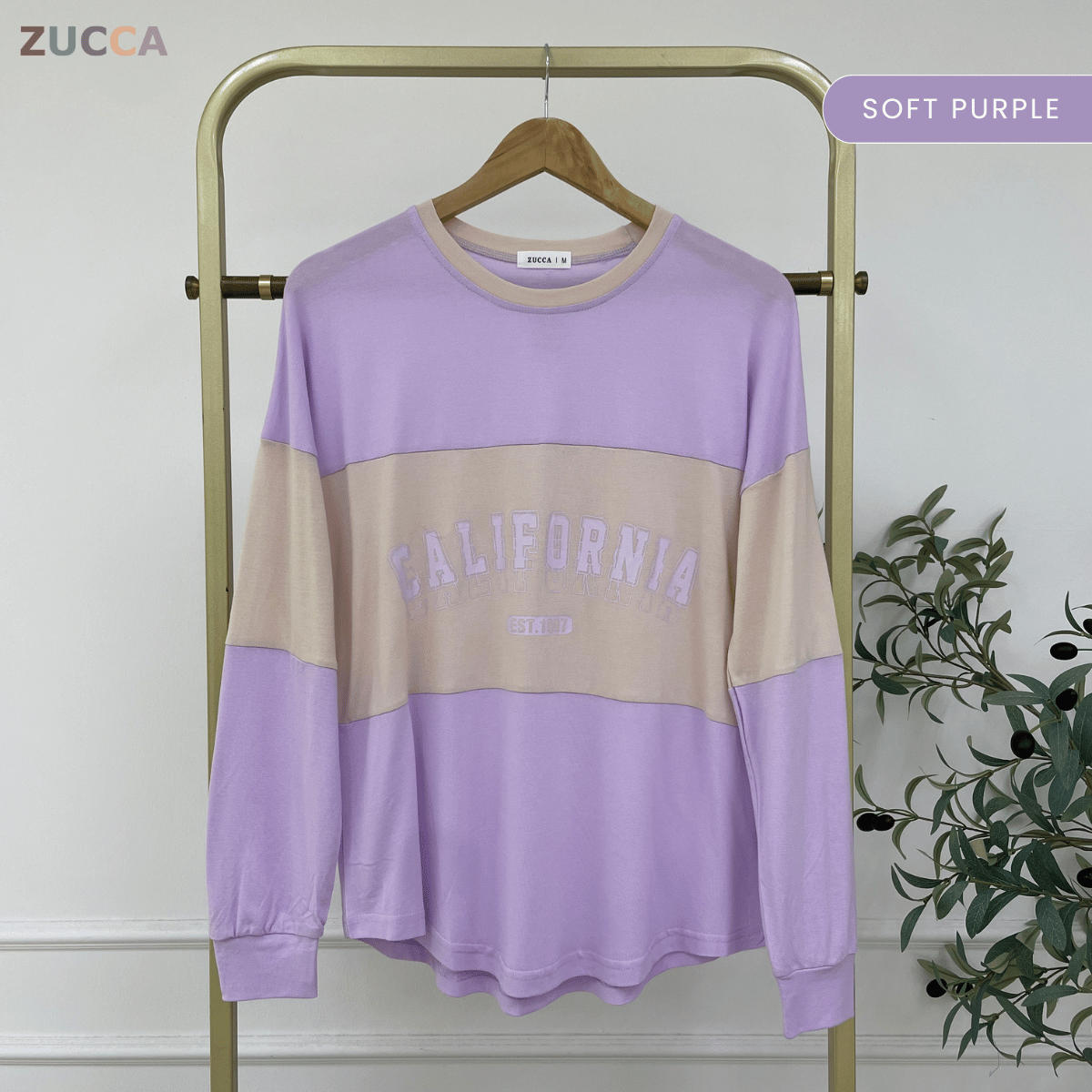 ZUCCA HADA RETRO SPORT LONG SLEEVE COLORBLOCK TOP - MA196