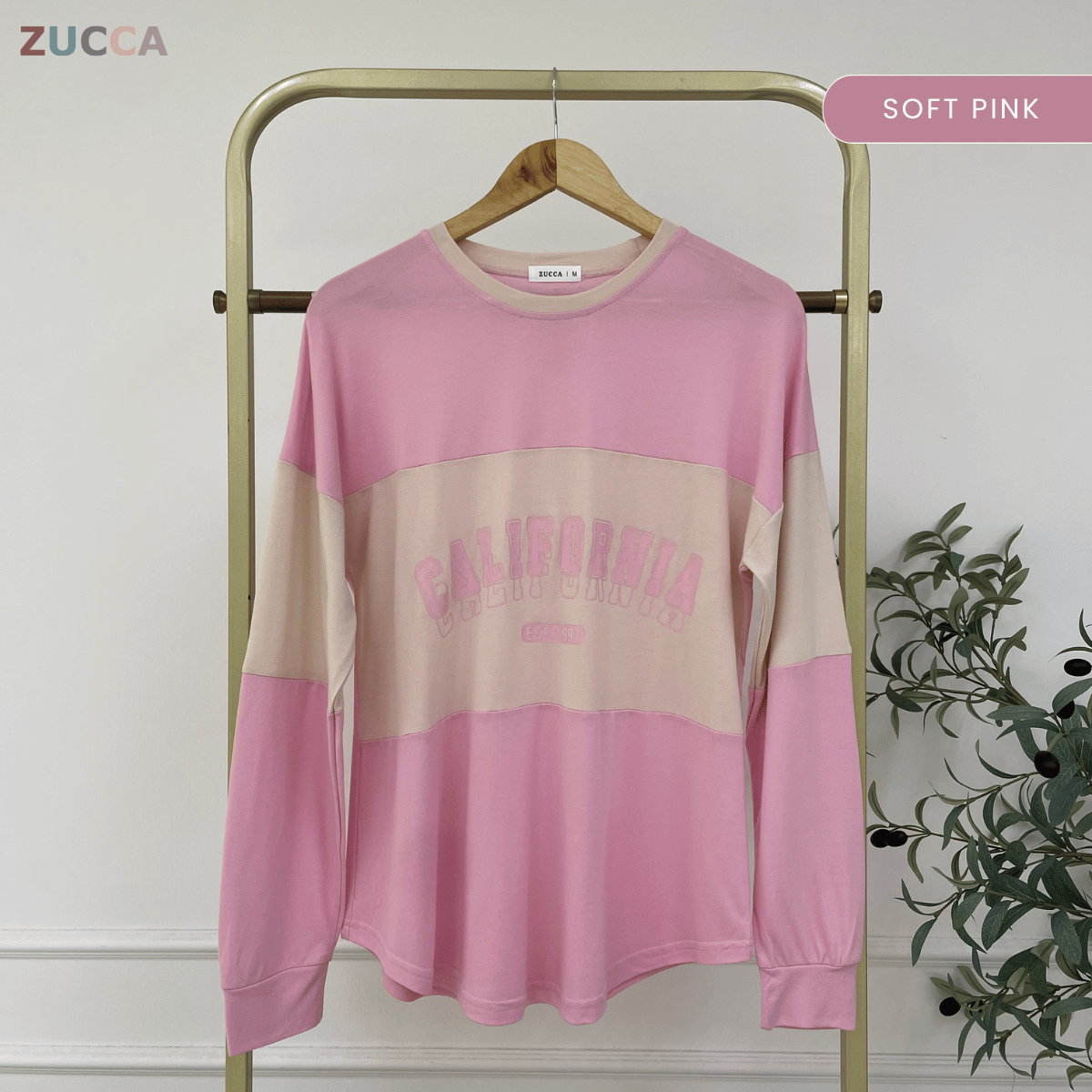 ZUCCA HADA RETRO SPORT LONG SLEEVE COLORBLOCK TOP - MA196