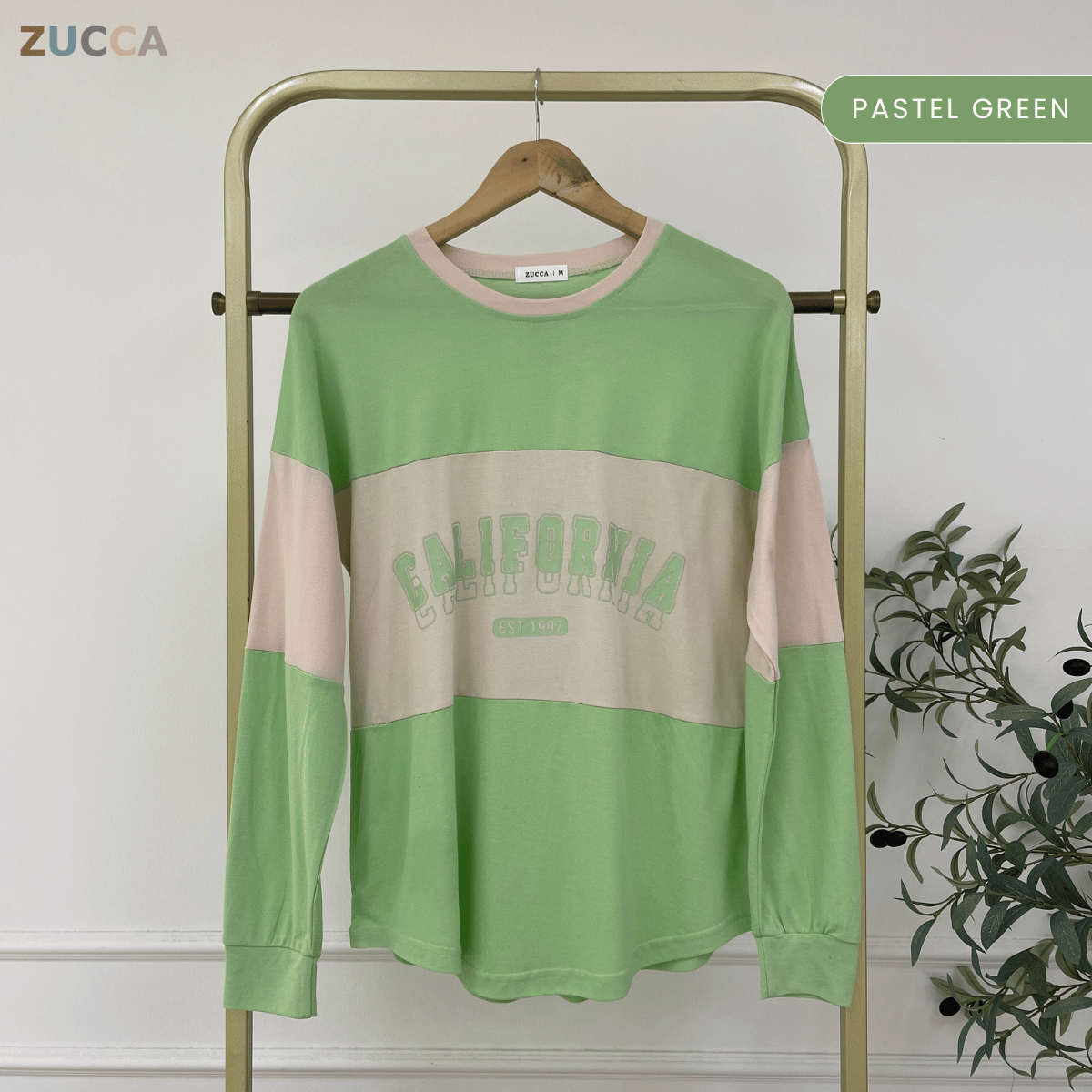 ZUCCA HADA RETRO SPORT LONG SLEEVE COLORBLOCK TOP - MA196