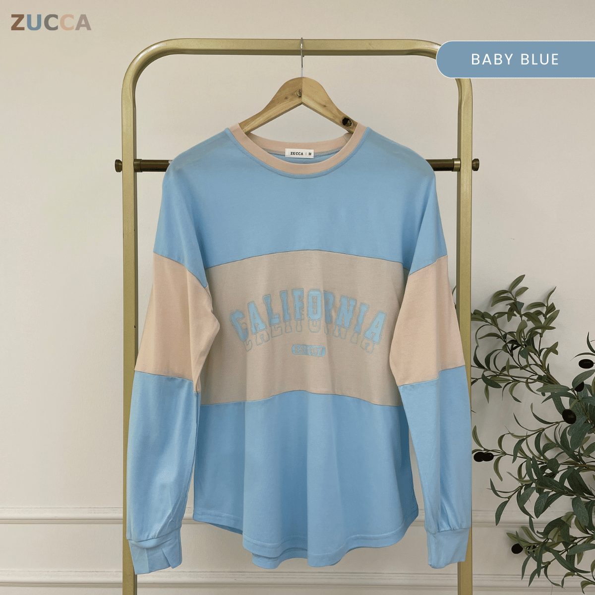 ZUCCA HADA RETRO SPORT LONG SLEEVE COLORBLOCK TOP - MA196